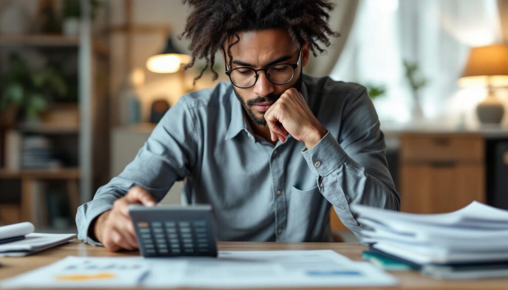 A photograph of a thoughtful individual sitting at a desk